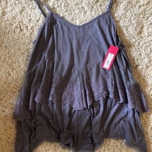 Xhilaration Purple Tank Top with Lace- Tags On